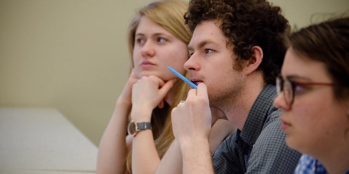 Students listen in class